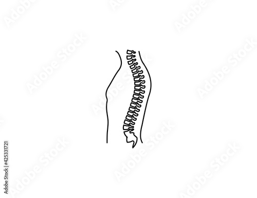 Human spine  anatomy  backbone icon. Vector illustration.