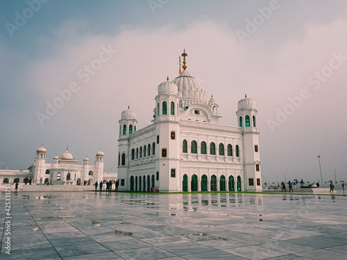 Gurdwara Sri Darbar Sahib, Kartarpur -   February, 14, 2021: Narowal, Pakistan, Opened on 09 Nov 2019, also claimed to be the largest Gurdwara in the world and second holiest site of Sikh Religion.