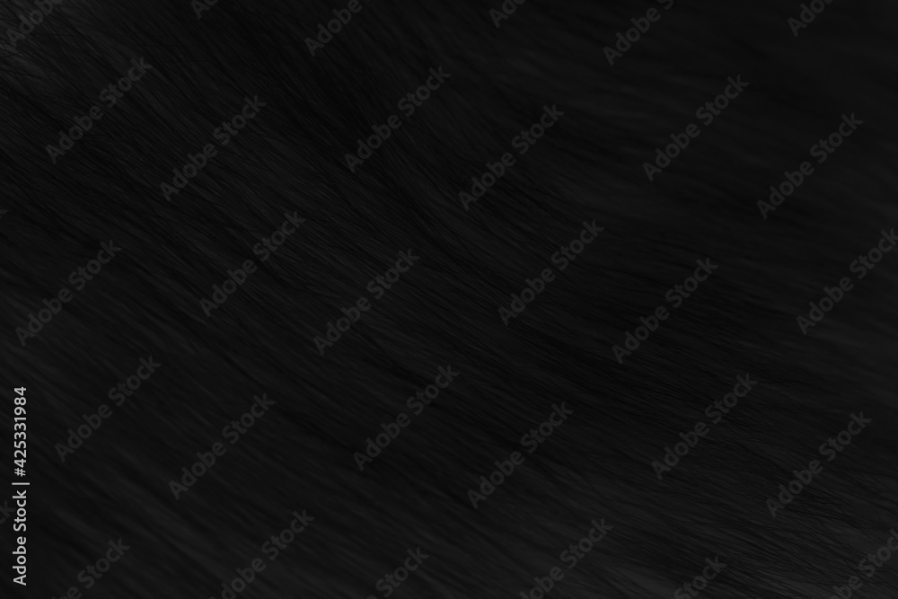 Fototapeta premium Black cat fur texture background. 