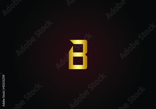 Initial Gold letters bb linked monogram logo vector. Business logo monogram with two overlap letters inside circle isolated on black background