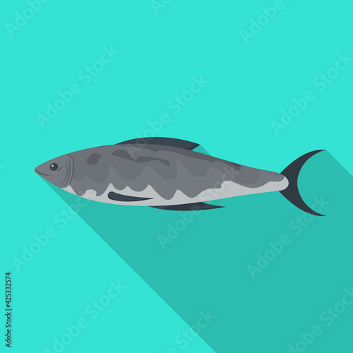 Sea fish vector icon.Flat vector icon isolated on white background sea fish.