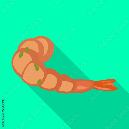 Shrimp vector icon.Flat vector icon isolated on white background shrimp .