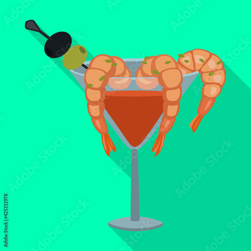 Shrimp vector icon.Flat vector icon isolated on white background shrimp .