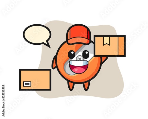 Mascot Illustration of pencil sharpener as a courier