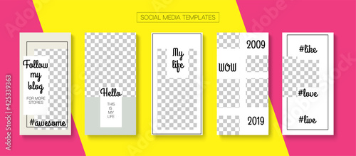 Social Stories Cool Vector Layout.