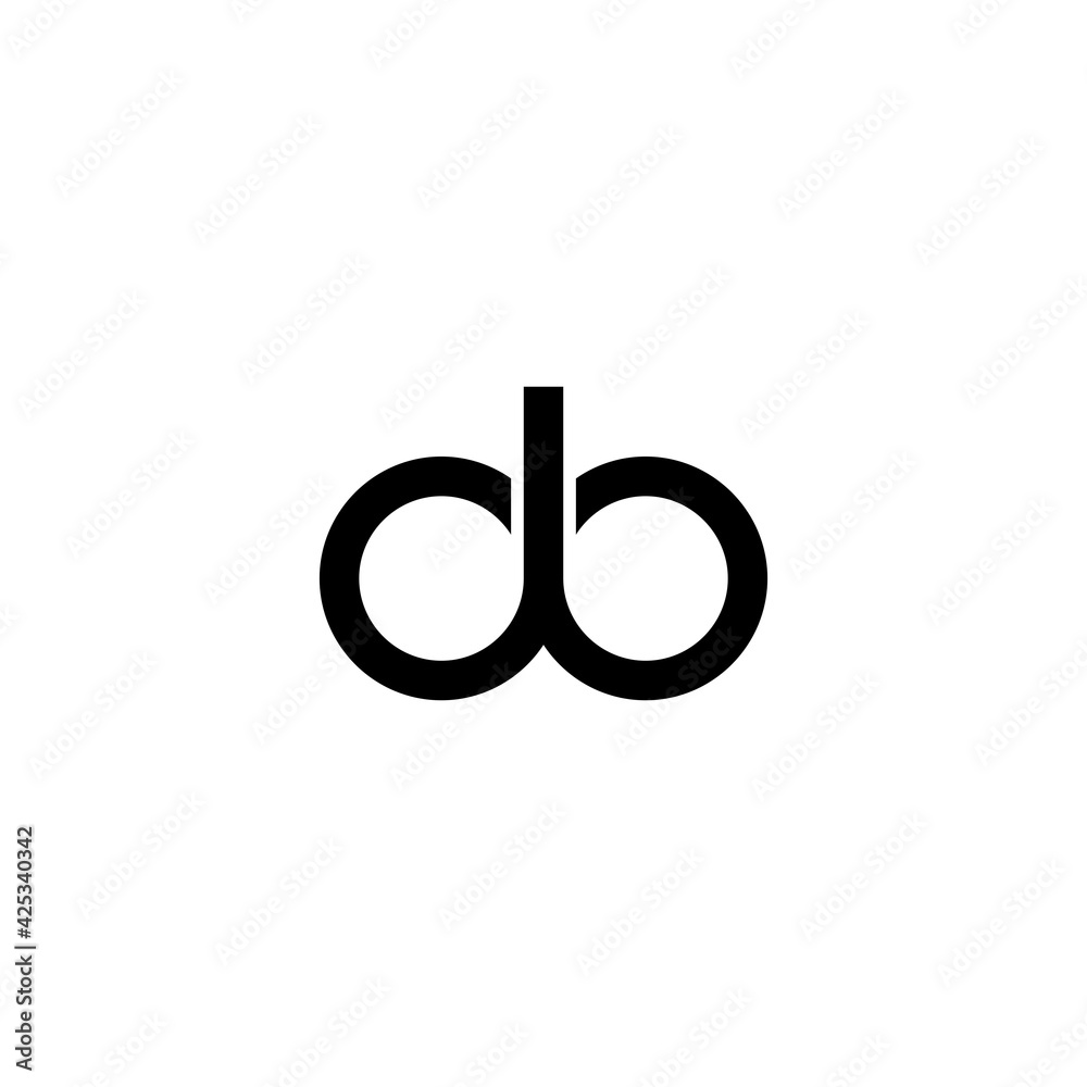 Simple abstract design infinity initial letter DB Simple abstract design infinity initial letter DB
