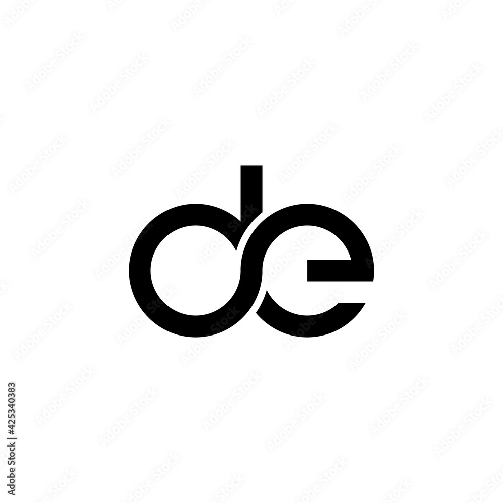 Simple abstract design infinity initial letter DE Simple abstract design infinity initial letter DE