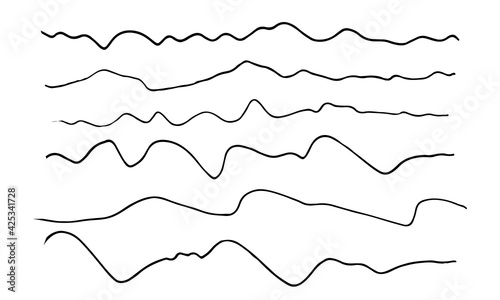 Doodle style hand drawn lines set