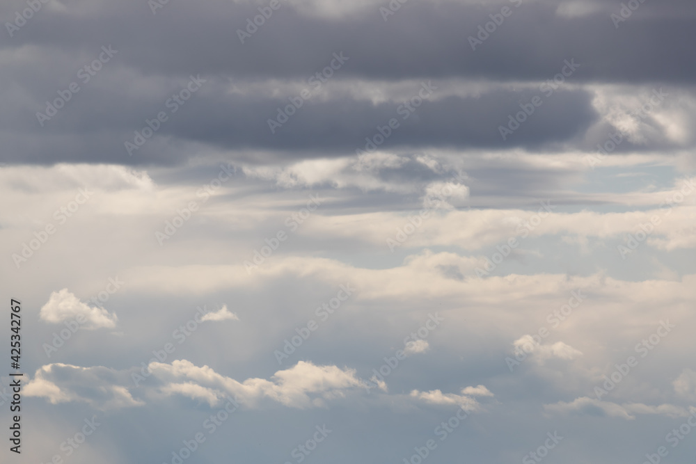 Grey and white clouds in an atmosphere image. Shot in Sweden, Scandinavia