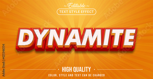Editable text style effect - Dynamite text style theme.