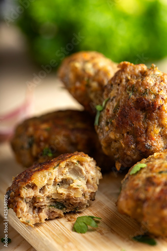 Chiftele - Romanian traditional meatballs photo