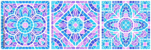 Ancient mosaic ceramic tile pattern. Decorative glass ornament.