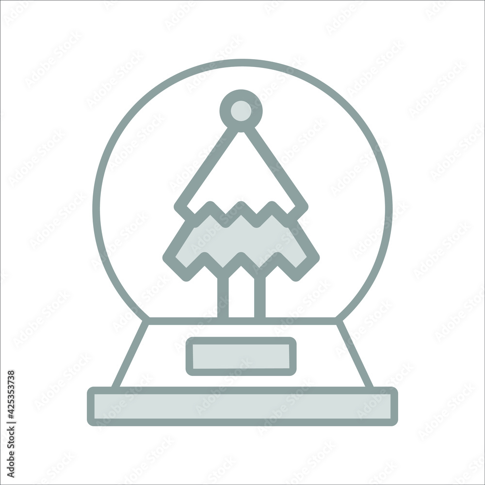 Christmas globe icon, modern style Christmas and New Year line icon, Isolated winter holiday symbols Christmas globe icon, modern style Christmas and New Year line icon, Isolated winter holiday symbols