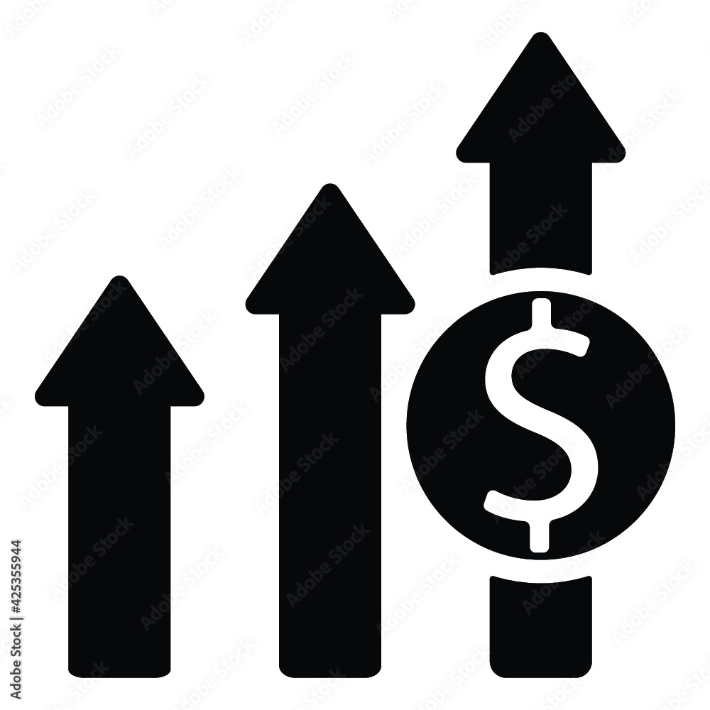 growth market icon design vector