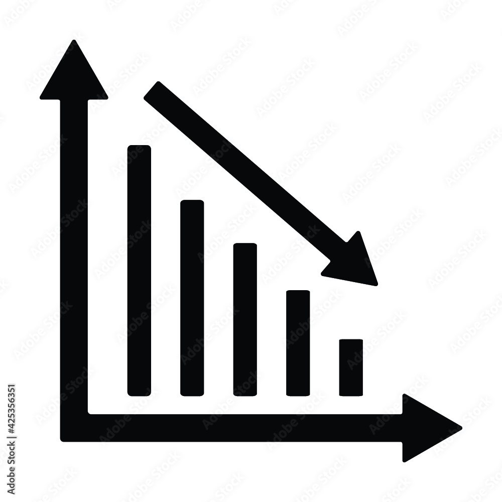 financial down market icon design vector