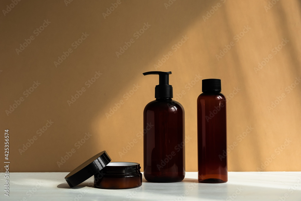 Natural beauty products. Mineral organic oil. Eco cosmetic cream, serum, skin care blank bottle. Face and body teatment, spa salon Natural beauty products. Mineral organic oil. Eco cosmetic cream, serum, skin care blank bottle. Face and body teatment, spa salon