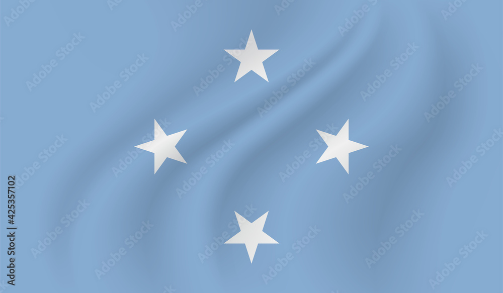 Grunge painted Micronesia vector flag Grunge painted Micronesia vector flag