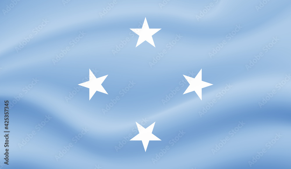 Grunge painted Micronesia vector flag Grunge painted Micronesia vector flag