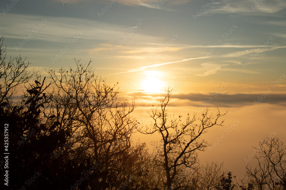 Moselschleife, Über den Wolken, Nebel