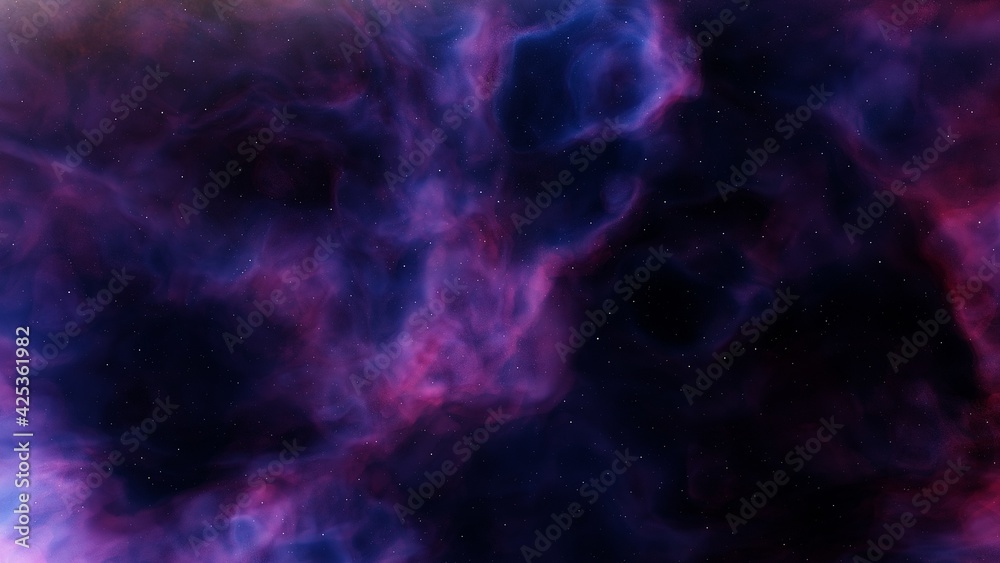 Space background with realistic nebula and shining stars 3d render Space background with realistic nebula and shining stars 3d render