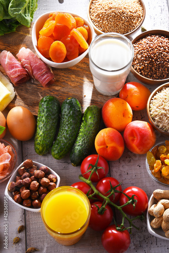 Assorted organic food products on the table