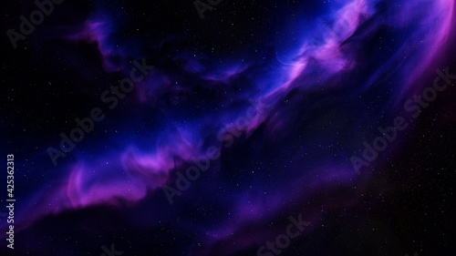 Fototapeta Naklejka Na Ścianę i Meble -  Space background with realistic nebula and shining stars 3d render