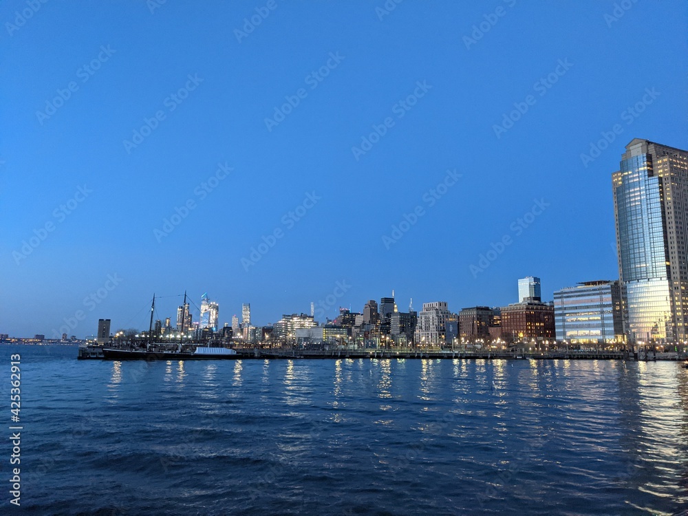 Lower Manhattan & the Hudson river, New York - March 2021