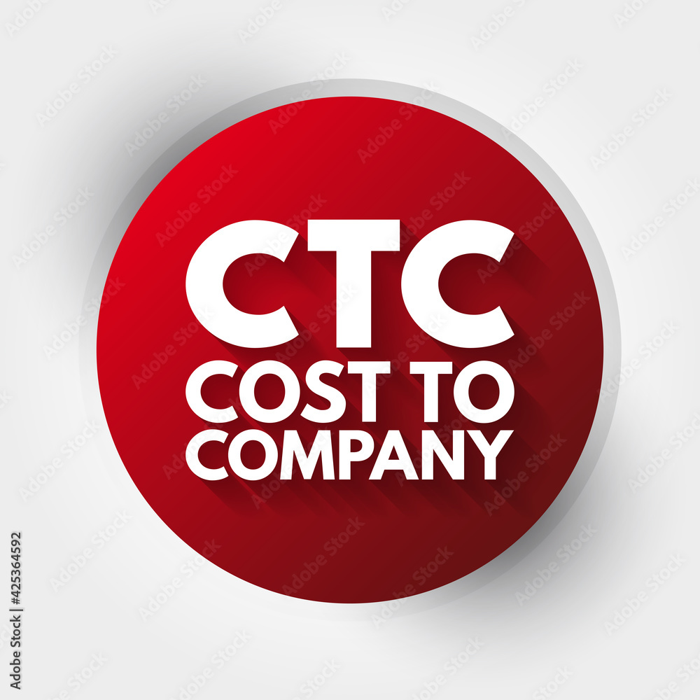 CTC - Cost To Company acronym, business concept background CTC - Cost To Company acronym, business concept background