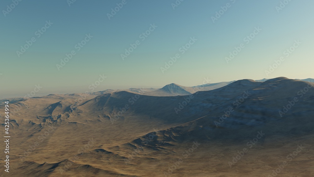 Naklejka premium cosmic landscape, realistic exoplanet, abstract cosmic texture 3d render