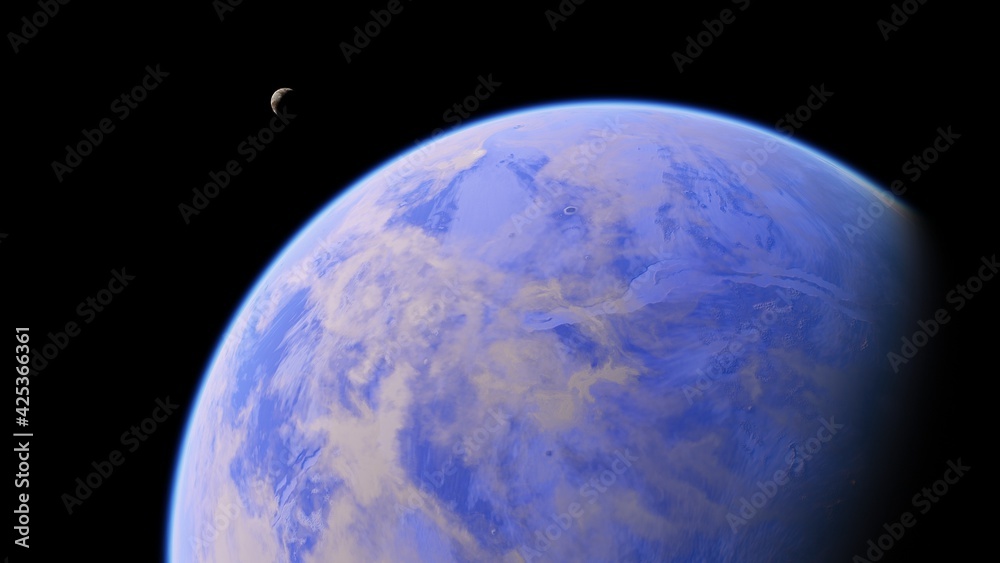 Naklejka premium Planets and galaxy, science fiction wallpaper, beauty of deep space 3d render