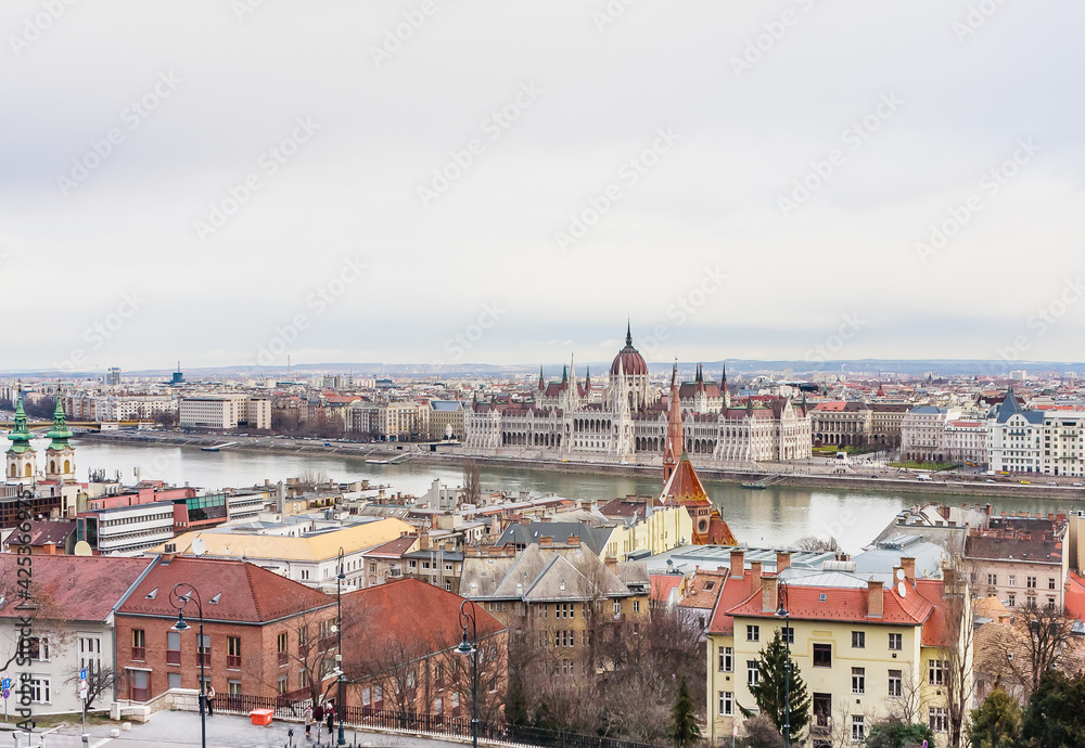 budapest, river, pest, travel, view, day, panoramic, old, hungary, parliament, architecture, panorama, tourism, hungarian, gothic, riverside, destination, aerial, national, urban, landmark, magyar, go