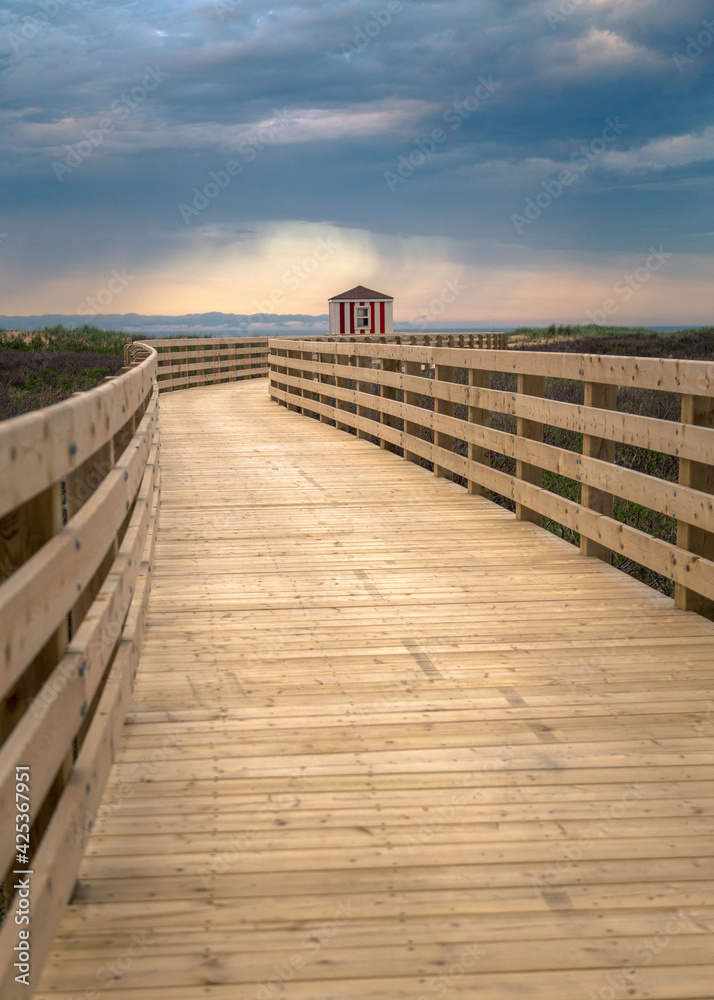 Sunset boardwalk to the beach - Prince Edward Island, Canada