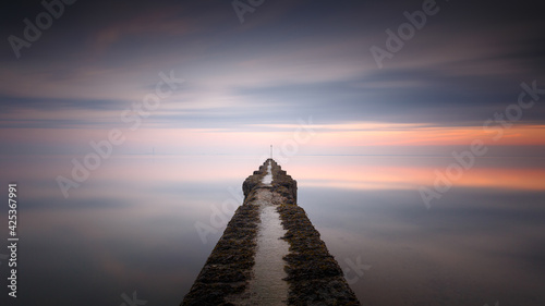 Beautiful calm seascape sunset