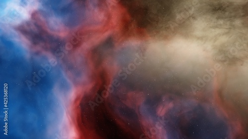 Space background with nebula and stars, nebula in deep space 3d render