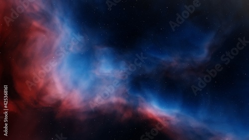 Fototapeta Naklejka Na Ścianę i Meble -  Space background with nebula and stars, nebula in deep space 3d render
