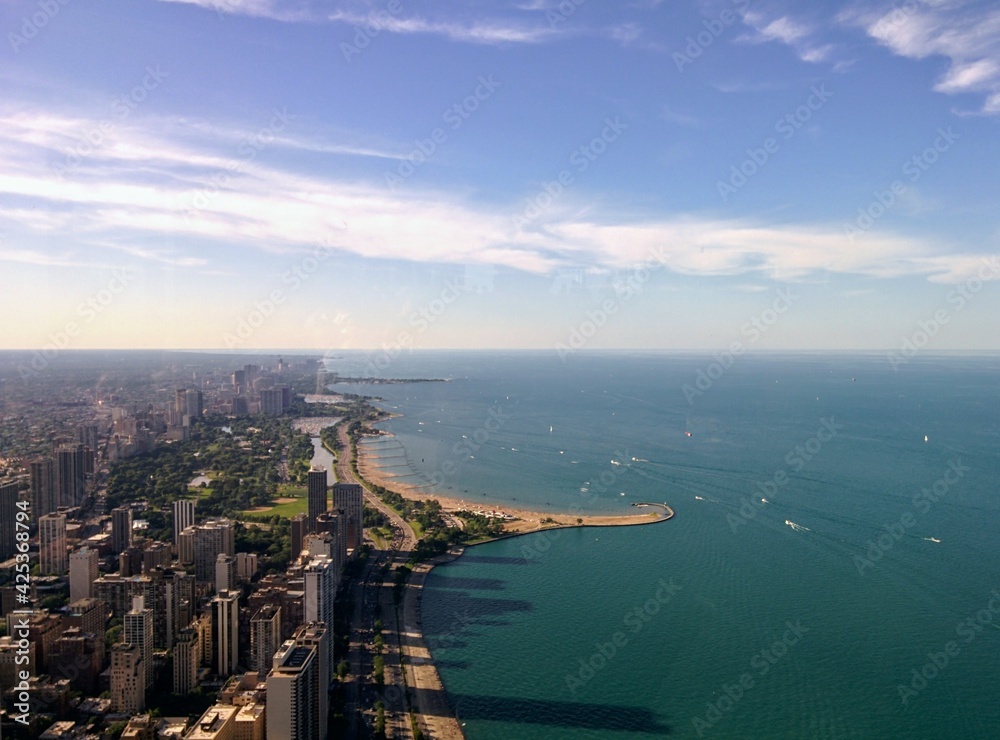 Skyline of Chicago & Lake Michigan, IL - July 2015