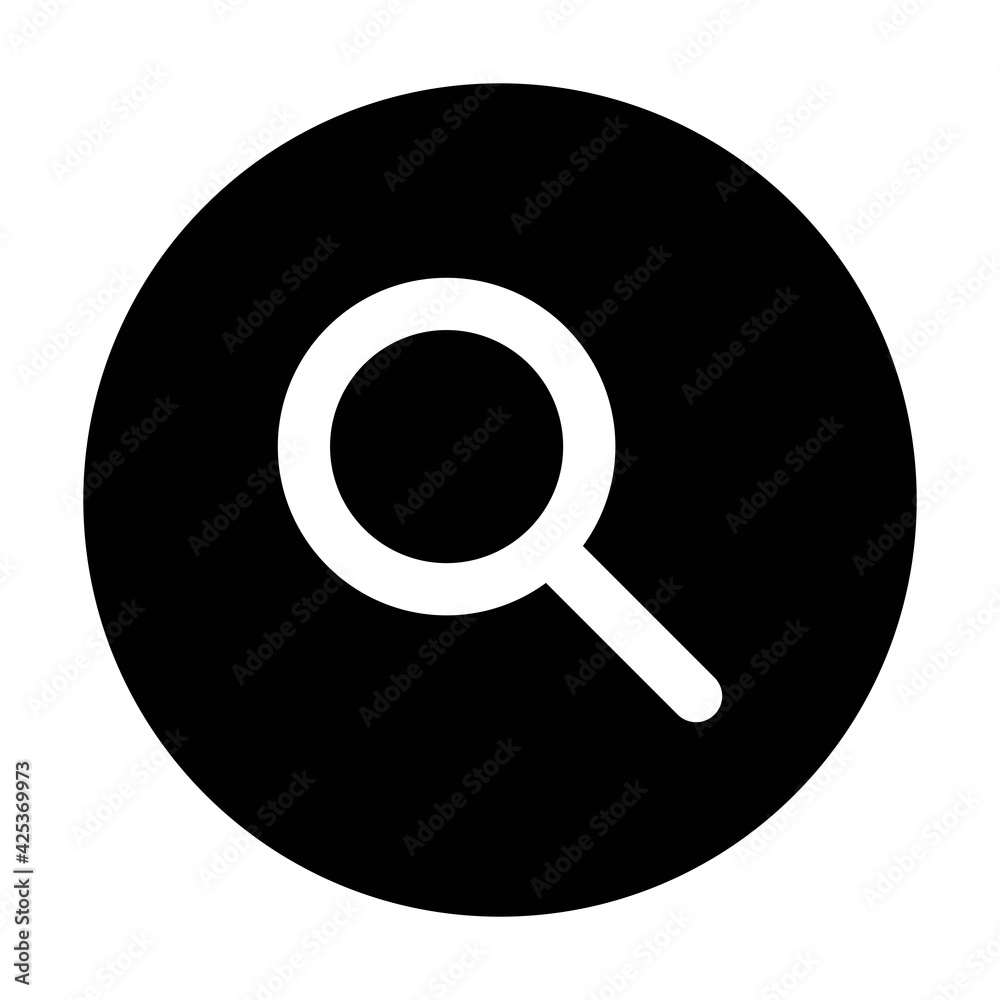 Magnifier icon vector search symbol for user interface in a flat color glyph pictogram illustration Magnifier icon vector search symbol for user interface in a flat color glyph pictogram illustration