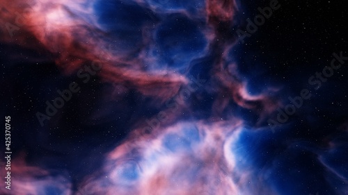 nebula in deep space  abstract colorful background 3d render