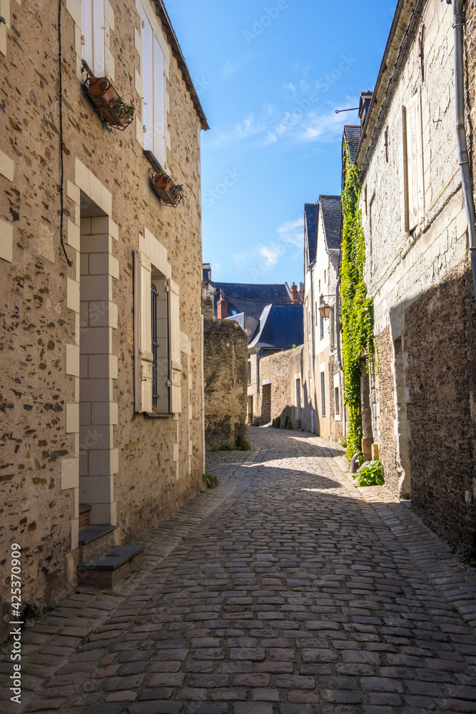 Narrow street in Angers, France