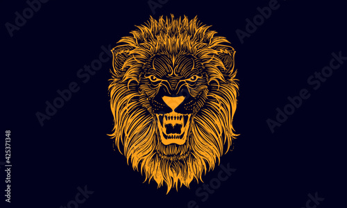 Head of Lion Clip Art - stock vector
Vector Illustration of a powerful Golden Head of a lion clip art
