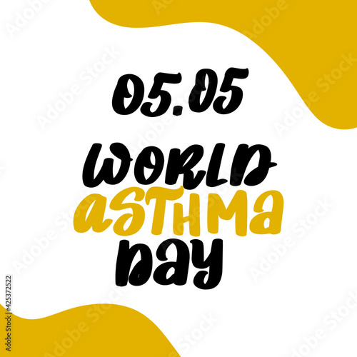 Creative Concept illustration Of World Asthma Day With Inhaler And Stylish Text on Isolated Background.