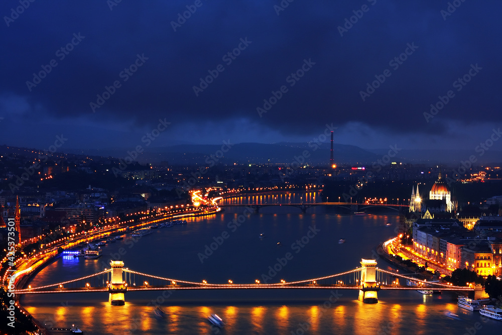 Night cityscape of Budapest, Hungary, Europe Night cityscape of Budapest, Hungary, Europe