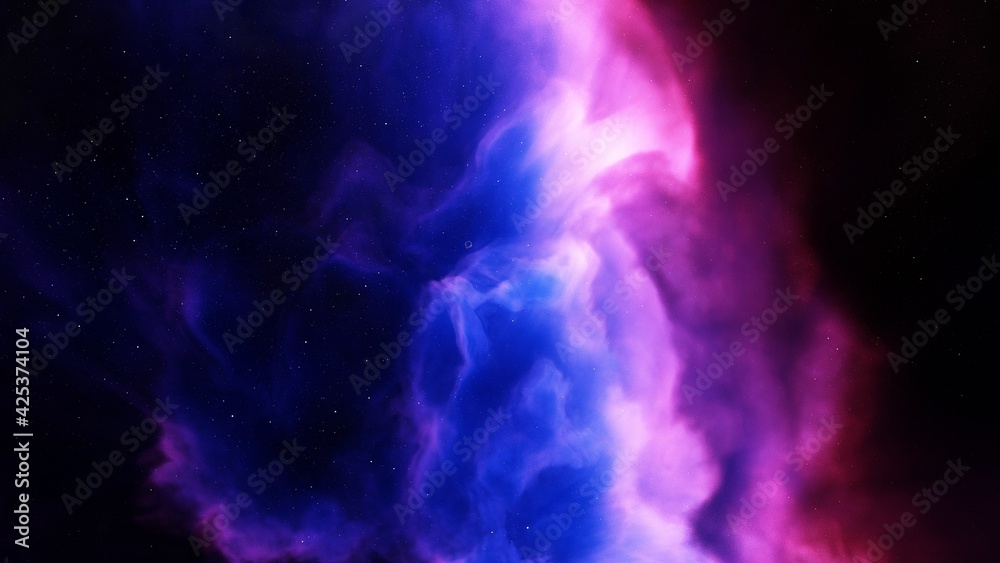 Naklejka premium Space background with nebula and stars, nebula in deep space 3d render