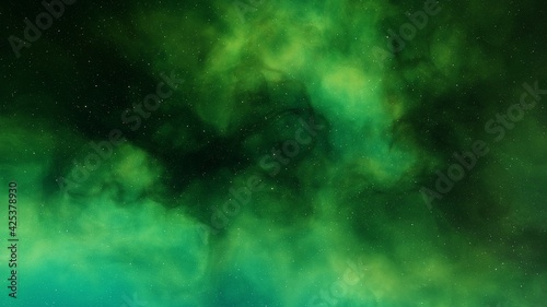 nebula gas cloud in deep outer space 3d render