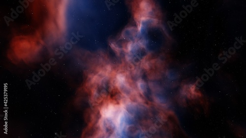 Fototapeta Naklejka Na Ścianę i Meble -  nebula gas cloud in deep outer space 3d render