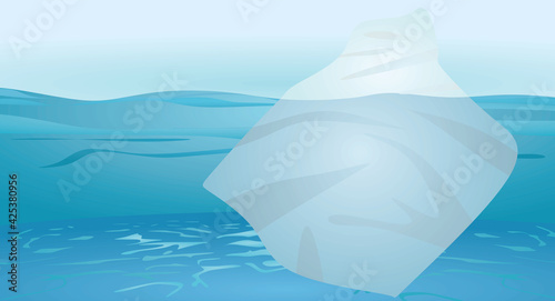 Iceberg float in sea. vector