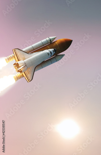 Fototapeta Naklejka Na Ścianę i Meble -  Rocket. The elements of this image furnished by NASA.