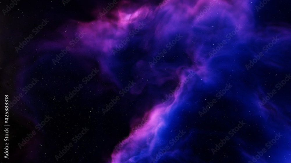 nebula in deep space, magic color galaxy, infinite universe and starry night. 3d render