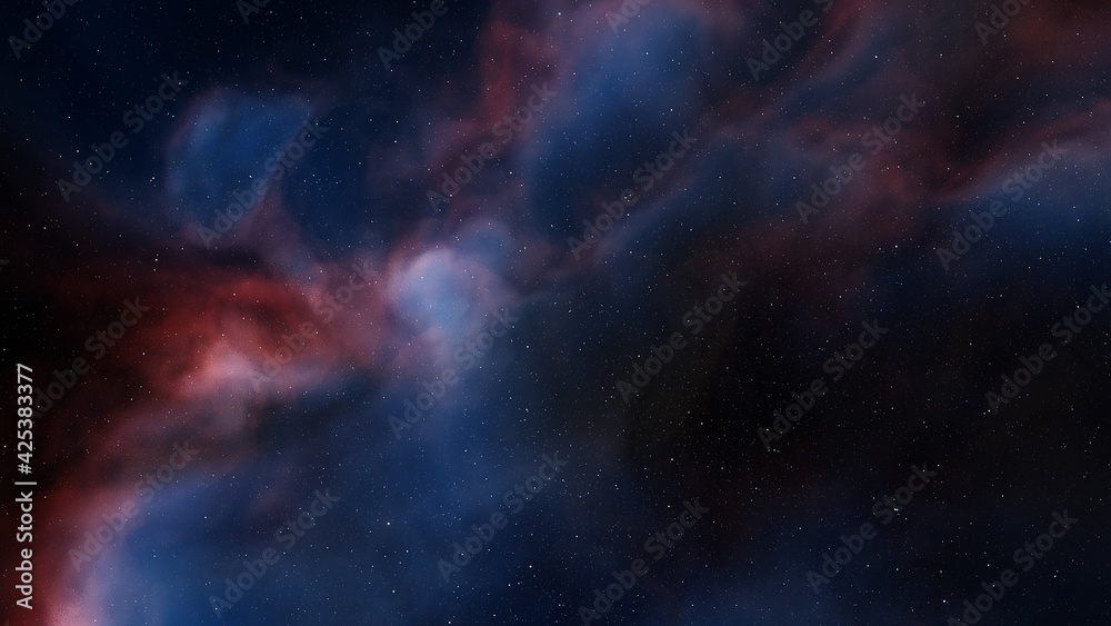 nebula in deep space, magic color galaxy, infinite universe and starry night. 3d render