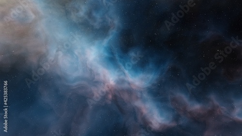 nebula in deep space, magic color galaxy, infinite universe and starry night. 3d render